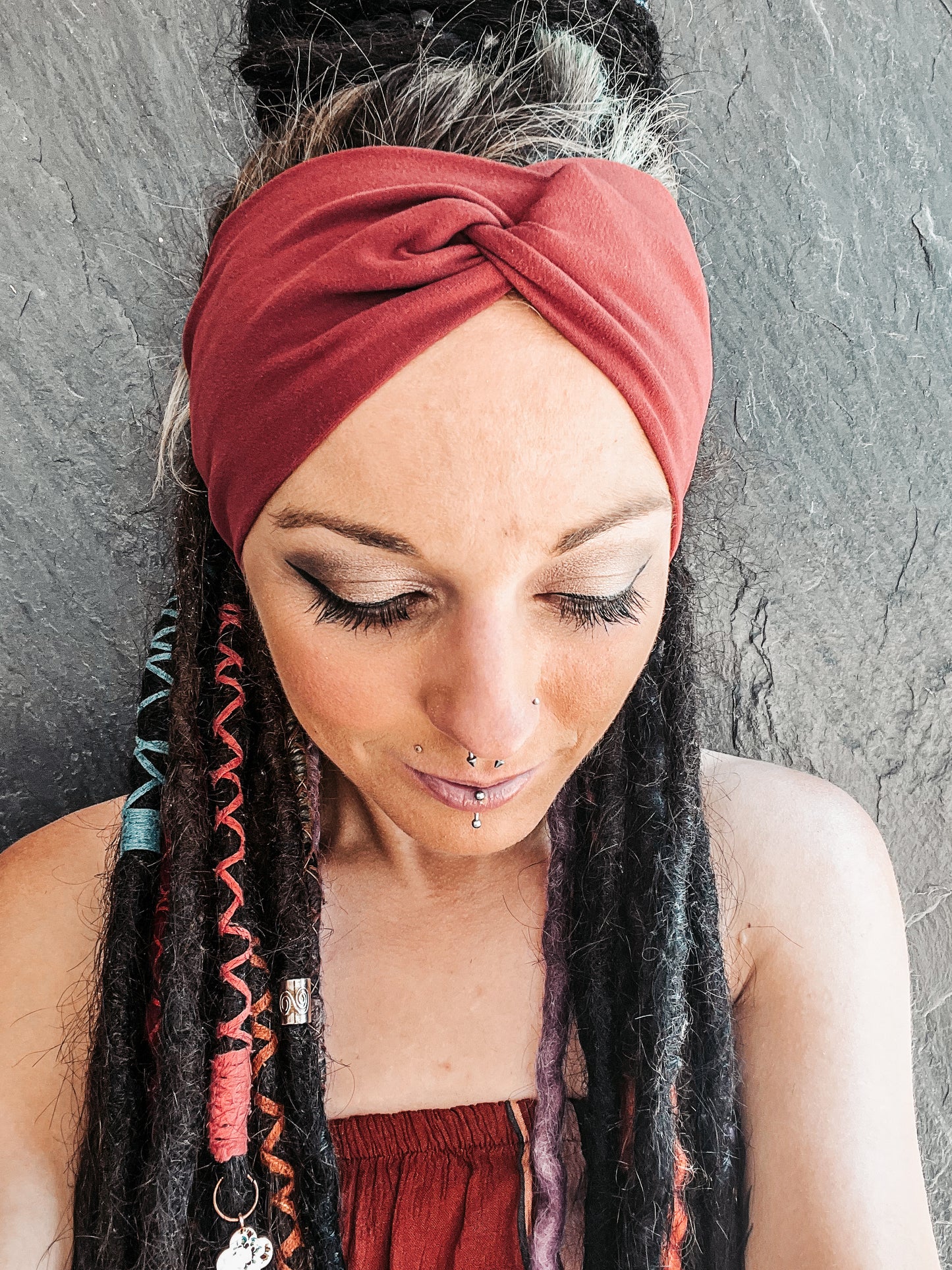 Rusty Red Twisted Knot Headband