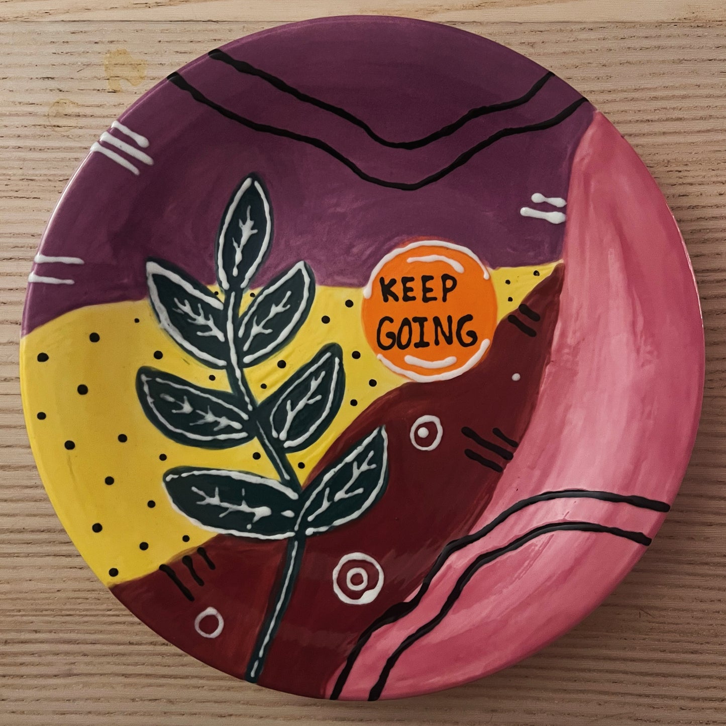 Keep going encouragement plate