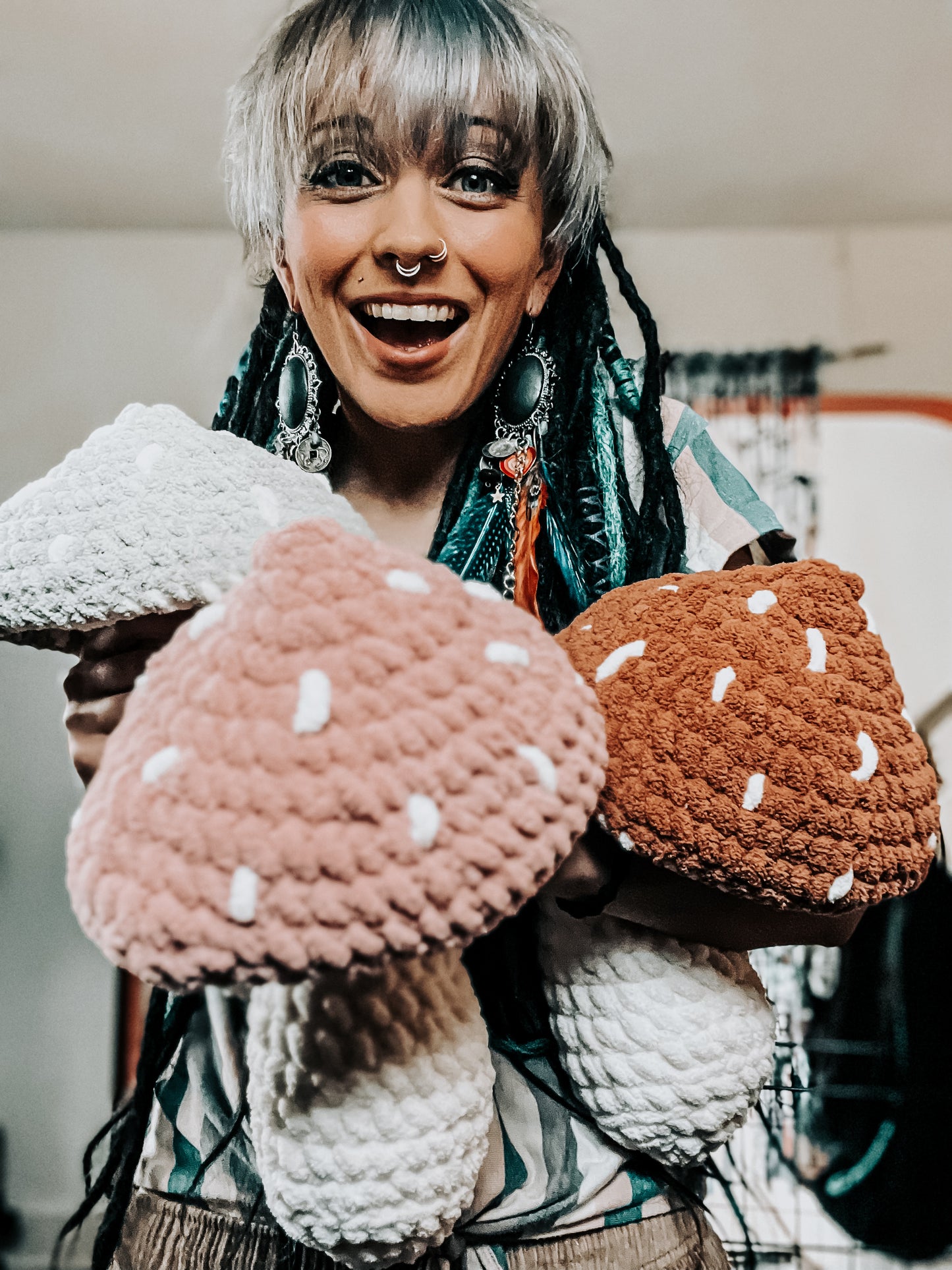 Crochet Mushroom Pillow