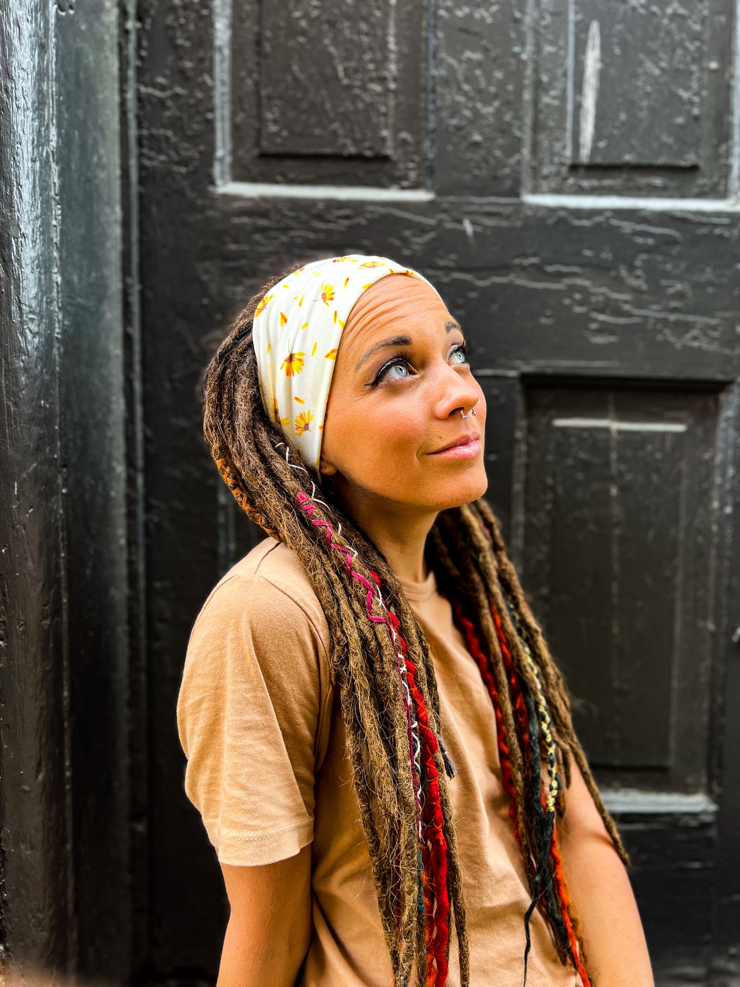 Sunflower white headband