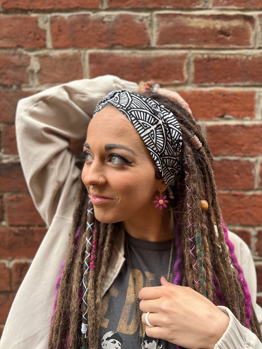 Black/white tribal headband